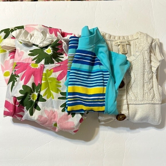 GYMBOREE LANDS' END THE EAGLE'S EYE Bundle Girl's Size 4 Dresses Shirt Swim - Picture 1 of 16